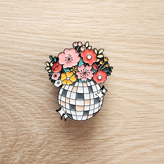 Floral Disco Ball Enamel Pen
