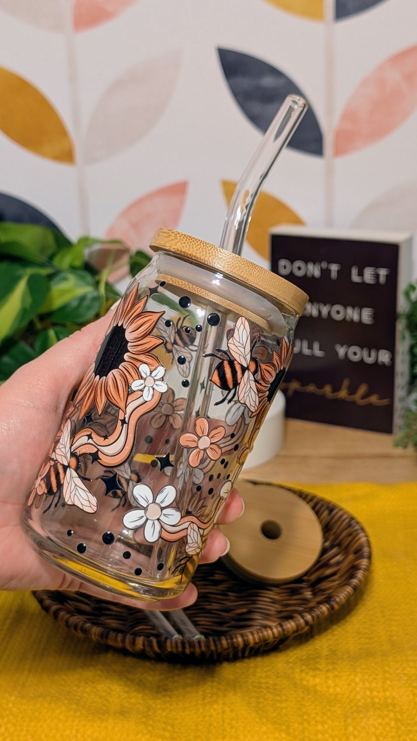 Sunflowers & Bees 16oz Libbey