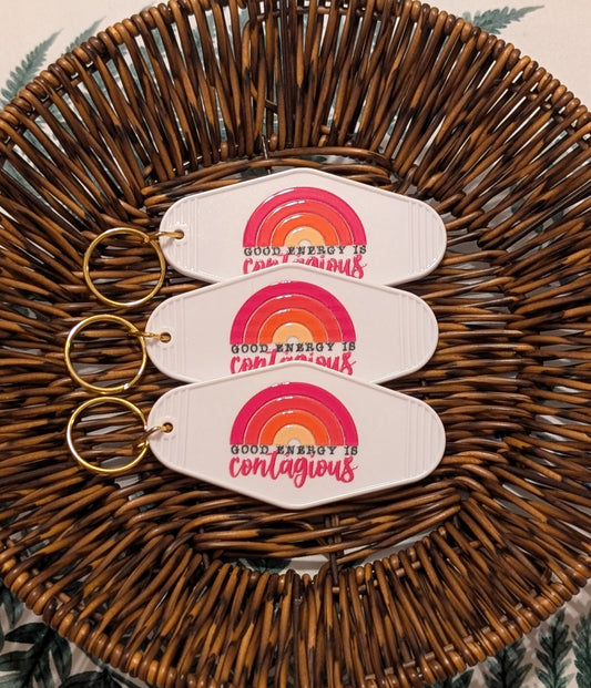 Good Energy is Contagious Motel Keychain