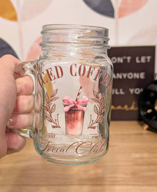 Iced Coffee Social Club Mason Jar