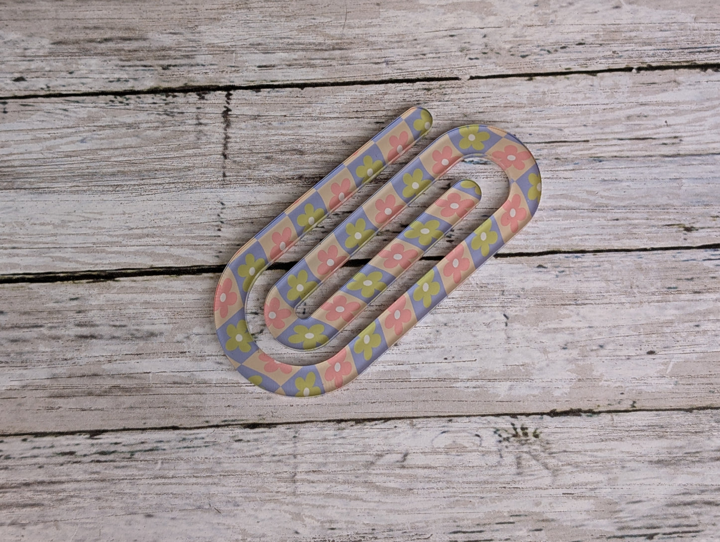 Pink and Purple Floral Paperclip Bookmark